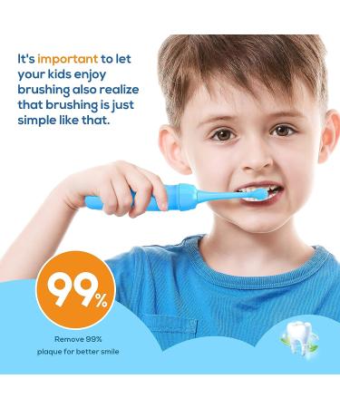 Elifloss Kids Electric Toothbrush - 2 Modes, Memory, 2 Min Timer, IPX7 Waterproof, Rechargeable, Fun&Easy Clean - Ages 3-12, Blue - Buy Online on GoSupps.com