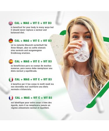 Calcium Magnesium Vitamin D Vitamine C - 200g en Poudre Boisson - 400mg Gluconate de Cal 200mg Carbonate de Mag 500mg Vit C Acide L Ascorbique 25mcg D3 Cholecalciferol en Poudre - Buy Online on GoSupps.com