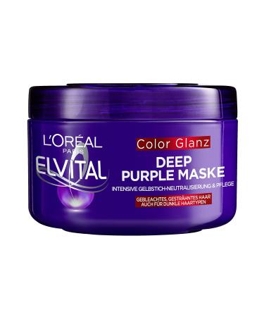 L'Or al Paris Elvital Haarmask for blonde scanted gray hair neutralized yellow tones color gloss purple deep mask against yellow tinge 1 x 250 ml