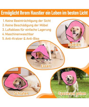 Roll Ruff Adjustable Dog Leak Protection Collar - Soft Breathable Pink & Rose Red Neck Band for Small Pets | Eco-Friendly & Comfortable - Buy Online on GoSupps.com