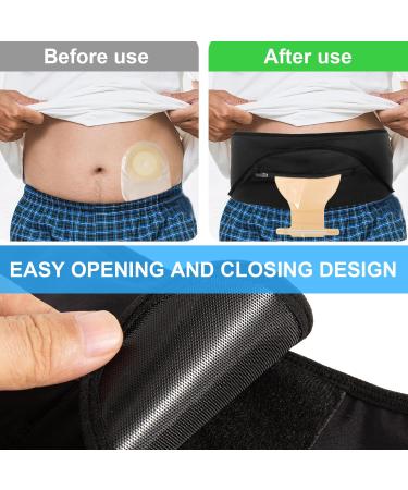 Ostomy Belt - Stealth Belt Cover for Sports & Swimming | Colostomy Support Belt for Men & Women | Adjustable Ostomy Wrap with Inner Pocket | Black Large - Shop Now - Buy Online on GoSupps.com