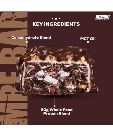 Redcon1 MRE Bar - German Chocolate Cake, 12 Bars - 20G Protein, Real Whole Food Ingredients - Buy Online on GoSupps.com