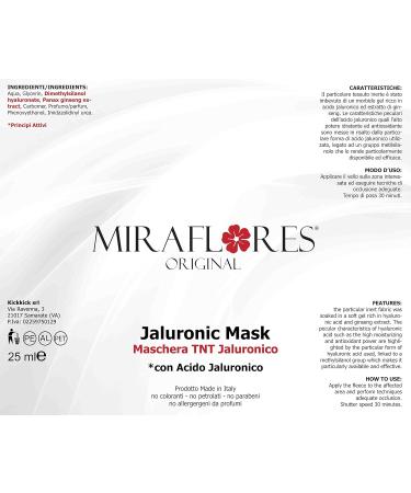 MIRAFLORES ORIGINAL Antiwrinkle mask for face and neck from fabric drunk with jaluronic acid and ginseng 25 ml disposable mask for face and neck from TNT with moisturizing and antioxidant properties antiwrinkle - Buy Online on GoSupps.com