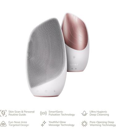 Geske SmartApappguided Sonic Thermo Facial Brush | 6-in-1 Skin Cleaning & Face Massage Device | Electric Facial Cleaning Brush with Heat Function | Starlight - Buy Online on GoSupps.com