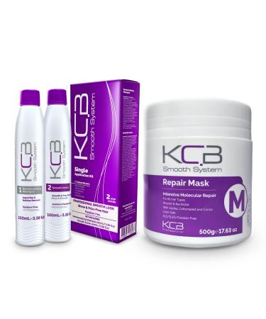 KCB Professional Smooth System - Brazilian Keratin Hair Treatment at Home plus Repair Hair Mask for Smoothing and Frizz Control for All Hair Types