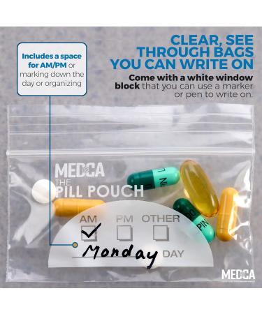 Buy Pill Pouch Bags - Pack of 100 | 4x2.75 | BPA-Free Disposable Zipper Bags for Daily AM PM Medicine Organization | Clear Reusable with Write-on Labels - Buy Online on GoSupps.com