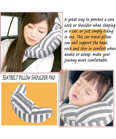 WenMei Car Seat Travel Pillow - Super Soft Neck Support Cushion for Kids & Adults - Universal Safety Belt Sleeping Pad - Gray - Buy Online on GoSupps.com