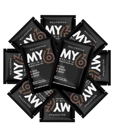 Myelin-6 Sampler Pack 10 Single Serve Packs Focus Supplement & Brain Wellness with AlphaSize Memory and Cognitive Function Support Orange Tangerine Flavor Gluten-Free Non-GMO 0.02 Ounce (Pack of 10)