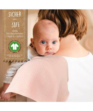 Mimadu Bio GOTS Baby Muslin Spit Towels Set - Organic Cotton Spitting Cloths for Girls (30x60 cm Blossom 3 Pack) - Buy Online on GoSupps.com