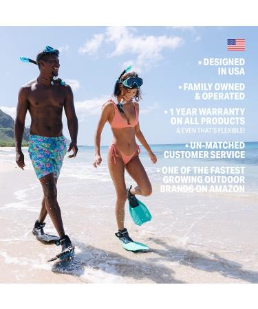 Seaview 180 Topside Snorkel Fins - Compact Swim Flippers for Women (Seafoam, Size 8) - Buy Online on GoSupps.com