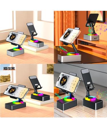 Bluetooth Audio Power Bank Bracket 3 in 1 Bluetooth Audio Power Phone Holder Foldable Cellphone Stand with Bluetooth Speaker and Power Bank 3-in-1 Foldable Cell Phone Stand (Black) - Buy Online on GoSupps.com