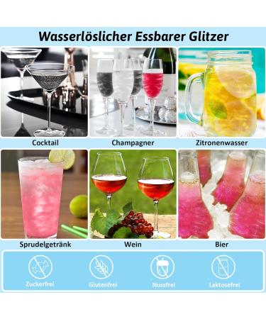 Edible Glitter Set - 3x4g Food Coloring Glitter for Cakes Drinks Cocktails & Fondant - Perfect for Baking & Party Decor - Buy Online on GoSupps.com