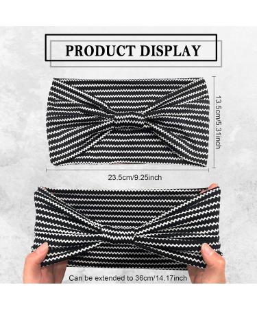 4 Pieces Women's Elastic Headbands - Wide Boho Hair Bands Soft Leopard Print & Black Stripes Hair Jewelry - Buy Online on GoSupps.com
