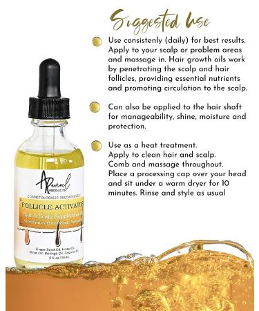 Aravenel Hair Follicle Stimulator: 2Fl Oz Hair Growth Oil Rich in Vitamins, Grape Seed Oil & Hemp Oil Serum for Scalp - Stimulates Regrowth - Buy Online on GoSupps.com