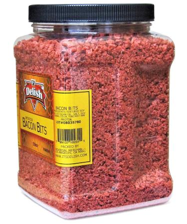 Imitation Bacon Bits by Its Delish 30 Oz | Vegan Salad Topping for Eggs & Baked Potatoes - Buy Online on GoSupps.com