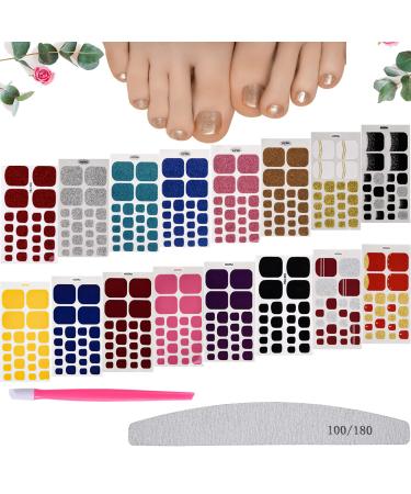 Formicone nail film self -adhesive toenails 352 pieces of self -adhesive nail sticker nail art stickers with nail files and a rubber nail nail shaver for toenails nail art nail sticker for toenails