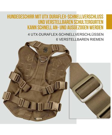 Oneigris No-Pull Dog Harness | Aire Mesh Adjustable Safety Vest for Large/Medium Dogs | Ultra Breathable with 2 Handles | Brown (Neck: 36-51cm Breast: 51-69cm) - International Shipping Available - Buy Online on GoSupps.com