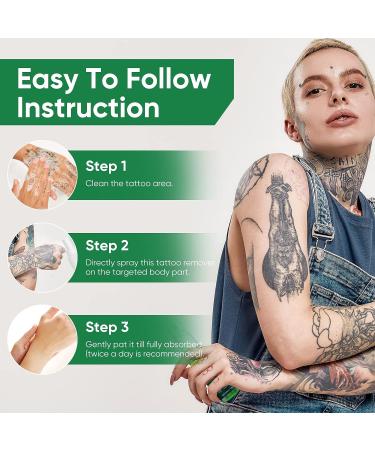 Tattoo Removal Spray - Natural Herbal Formula for Safe & Painless Removal of Body/Face Tattoos at Home - Buy Online on GoSupps.com