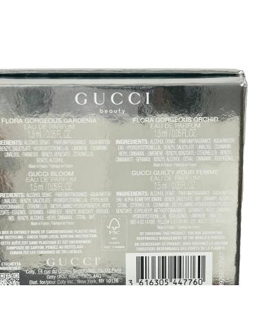 Gucci FLORA Sample Perfume WOMEN GIFT SET FLORA GOREGEOUS GARDENIA FLORA GORGEOUS ORCHID BLOOM GUILTY Pour Femme - 1.5 ml / 0.05 oz - set of 4 spray samples (7760) - Buy Online on GoSupps.com