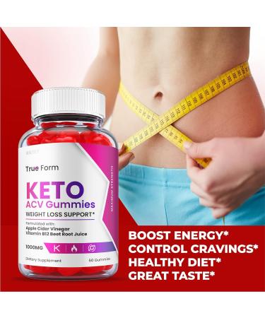 (2 Pack) True Form Keto Gummies with ACV - Vegan Formula with Vitamin B12, Beet Root Juice - 120 Gummies - Buy Online on GoSupps.com