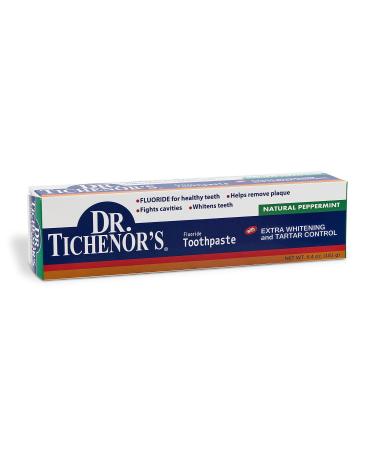 Dr. Tichenor's Extra Whitening and Tartar Control Fluoride Toothpaste - Cavity Fighting Plaque Removal and Teeth Whitening with Natural Peppermint Flavor - 6.4 Ounce (Pack of 2) - Buy Online on GoSupps.com