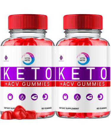 (2 Pack) Vyto Keto ACV Gummies Advanced Formula Vyto Keto+ ACV Gummies Apple Cider Vinegar 1000MG Vitamin Supplement Vyto Keto+ACV Gummies Folic Acid Vitamin B12 Beet Root Pomegranate (120 Gummies)