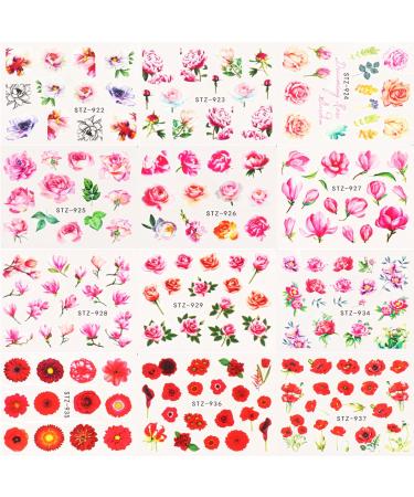 Floral Holographic Nail Art Decals - 24 Sheets Water Transfer Designs for Women Manicure - Butterfly, Leaf, and Flower Nail Stickers for DIY Nail Decorations - Buy Online on GoSupps.com