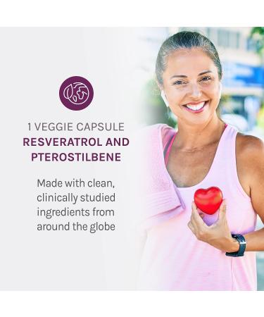 Reserveage 500mg Resveratrol with Pterostilbene | Antioxidant Supplement for Cardiovascular Health | Supports Healthy Aging | 60 Capsules - Buy Online on GoSupps.com