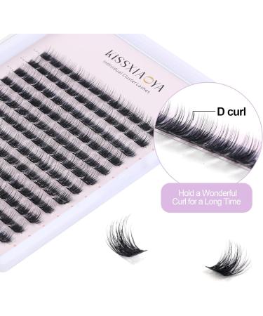 144Pcs D Curl Cluster Eyelash Extensions - Soft Natural False Lashes for DIY At-Home Eyelash Extension - 11mm Wide Stem Clusters - Pack of 1 - Buy Online on GoSupps.com