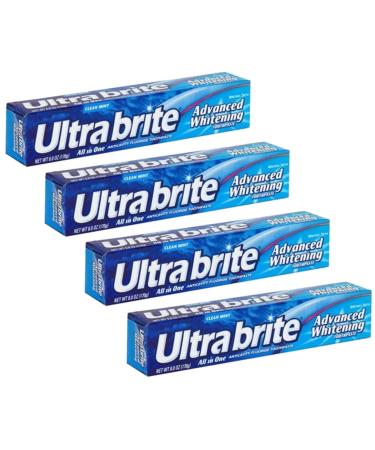 Ultra Brite Advanced Whitening Toothpaste Clean Mint 6 oz (Pack of 4)