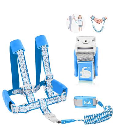 Toddler Leash for Walking, Toddler Safety Harnesses Leashes, Safety Harness with Lock for Kids, Anti Lost Wrist Link for Toddlers ,Upgrade with Reflective Tape Liner(6.5ft)for Kids Blue Leash