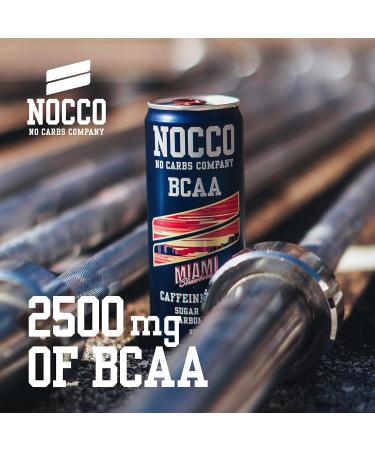 Nocco BCAA Energy Drink 24 Pack - Sugar-Free Vegan Energy with Caffeine & Vitamins - Caribbean Pineapple - 24 x 330ml - Ships Internationally - Buy Online on GoSupps.com