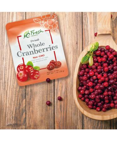 Fresh Elements Dried Whole Cranberries 1oz Single Serving Pack - Preservative Free, Gluten Free, Non GMO - Ideal for Salads and Baking - Healthy Snack (16 Pack) - Buy Online on GoSupps.com