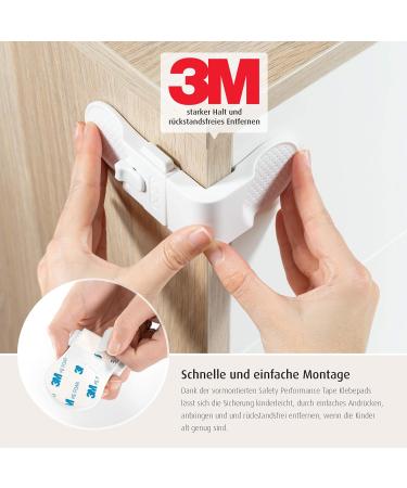 Reer Cabinet & Drawer Lock - 3 Piece Value Pack | Child Safety Expert | White - Shop Internationally - Buy Online on GoSupps.com