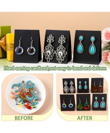 Eersida 100 Pcs Standing Earring Display Cards - Black | Jewelry Packaging for Small Business, DIY Earrings, Retail Show - Shop Now! - Buy Online on GoSupps.com