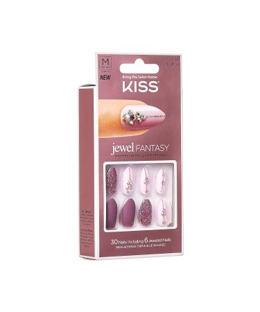 KISS Jewel Fantasy Nails Medium Length High Fashion Glamour Nails (KJF04) - Buy Online on GoSupps.com