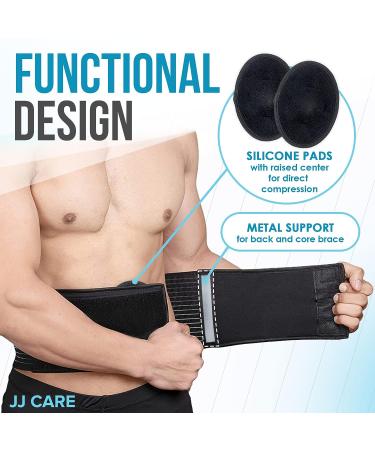 JJ CARE Umbilical Hernia Belt with Silicone Pads for Men & Women | Abdominal Binder for Post-Surgery Support - Buy Online on GoSupps.com