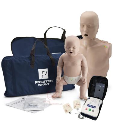 Adult & Infant CPR Manikins Medium Tone with Feedback & AED Trainer English/French Kit - Buy Online on GoSupps.com