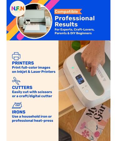 NuFun Activities Printable Iron-On Heat Transfer Paper for Wood - 5 Sheets - 8.5 x 11 inch - Professional Quality - Easy DIY - Made in USA - Buy Online on GoSupps.com