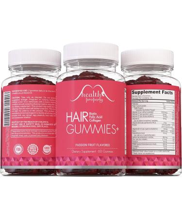 Healthy Hair Growth Gummies with Collagen & 6000mcg Biotin - Hair, Skin, and Nails Vitamin for Men & Women - Buy Online on GoSupps.com