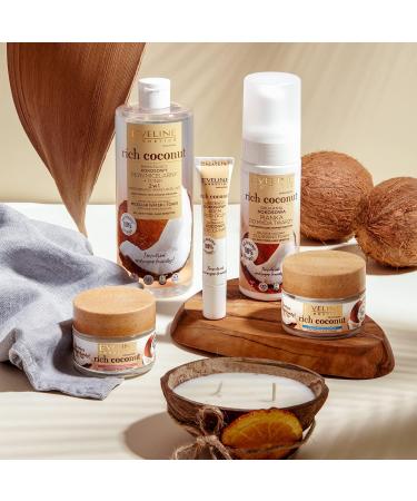 EVELINE COSMETICS Rich Coconut Ultra Nutritioning Facial Cream for Dry Sensitive Skin Perfect Under Makeup Organic Based Vegan Formula 97% Natural Day & Night 50ml - Buy Online on GoSupps.com