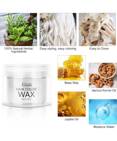 Magic Master Keratin Hair Color Wax - Temporary Instant Colored Clay for Men and Women - White - MMK-009 - Buy Online on GoSupps.com