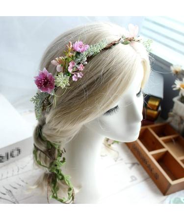 Boho Vine Flower Crown Headpiece - Rosy Floral Halo by LLinfflr - Buy Online on GoSupps.com