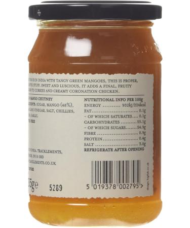 Tracklements Indian Mango Chutney - Ideal Condiment for Curries & Coronation Chicken | Gluten Free, Vegetarian & Vegan Friendly | 335g Jar - Buy Online on GoSupps.com