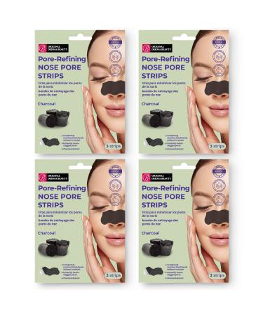 Original Derma Beauty Nose Strips 12 Strips Pore-Refining Charcoal Nose Pore Strips Black Head Remover For Face for Beauty & Personal Care Pore-Refining - Charcoal