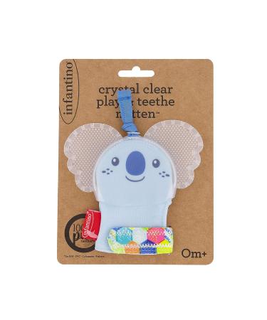 Infantino Crystal Clear Teething Mitten - Koala Design | Soft Textured Silicone | Natural Rubber Teether for Babies - Buy Online on GoSupps.com