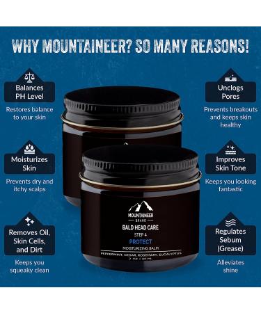 Mountaineer Brand Bald Head Care Moisturizing Balm | Matte Finish | Hydrated Skin | Natural Botanical Blend | 2oz - Buy Online on GoSupps.com