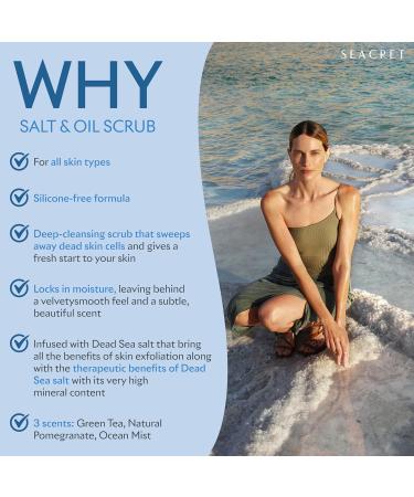 Seacret Dead Sea Body Scrub - Mineral & Oil Salt Peeling for Radiant Skin 400g - Buy Online on GoSupps.com
