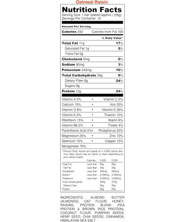 Buy Bakebars All-Natural Oatmeal Raisin Protein Bar Kit - 20.8 oz | Soy Dairy & Gluten-Free Ideal for Healthy Snacking - Buy Online on GoSupps.com
