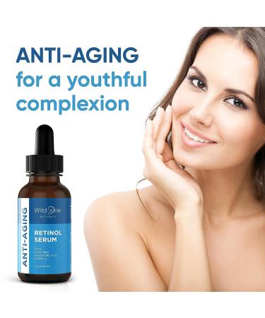 Retinol Serum with Hyaluronic Acid, Vitamin E, and Aloe Vera - Anti-Aging, Dark Spot Corrector, Collagen Booster, Acne Treatment - 4oz - Buy Online on GoSupps.com